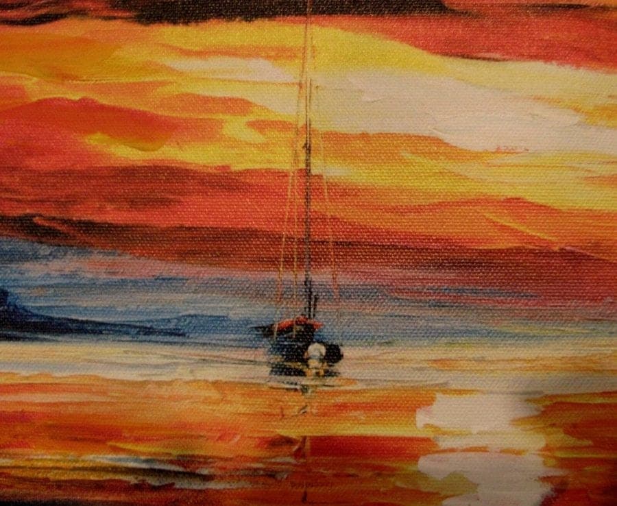 Afremov, Leonid, FAR IN THE OCEAN', Hand-Embellished Canvas Giclee COA photo 2