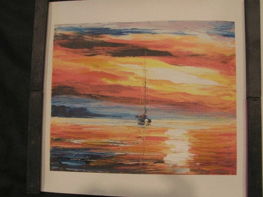 Afremov, Leonid, FAR IN THE OCEAN', Hand-Embellished Canvas Giclee COA photo 3