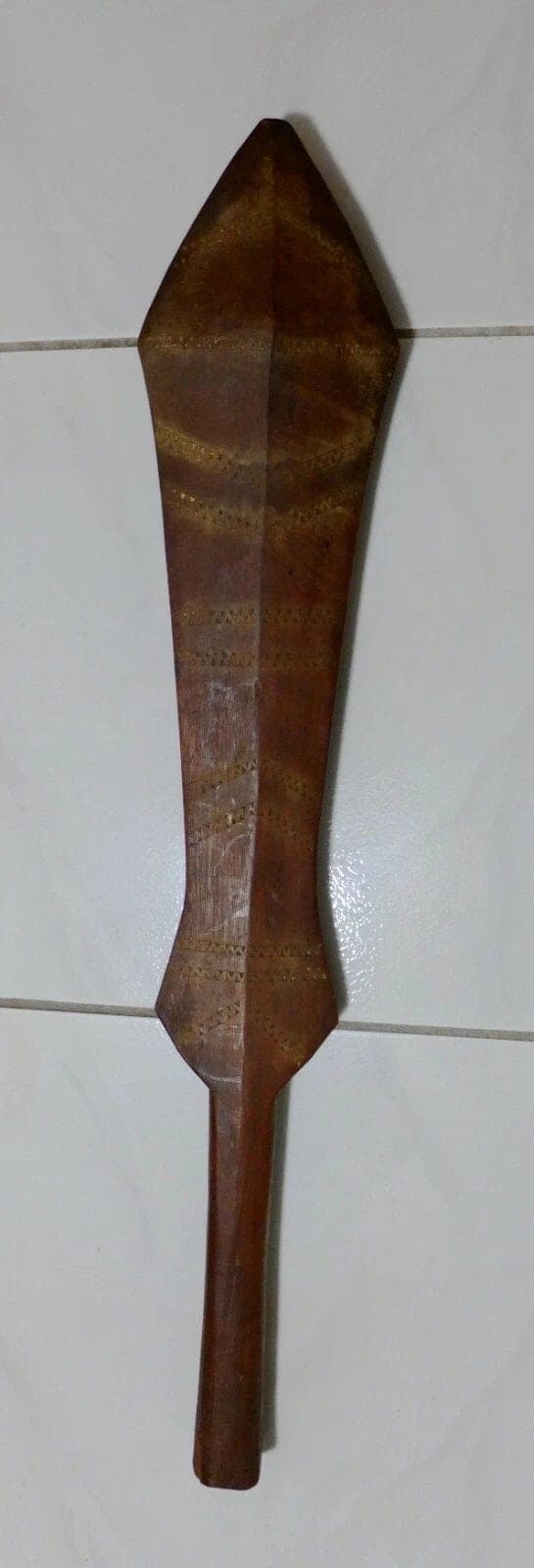 Antique Salomon Islands Tribal War Paddle Club - Massive