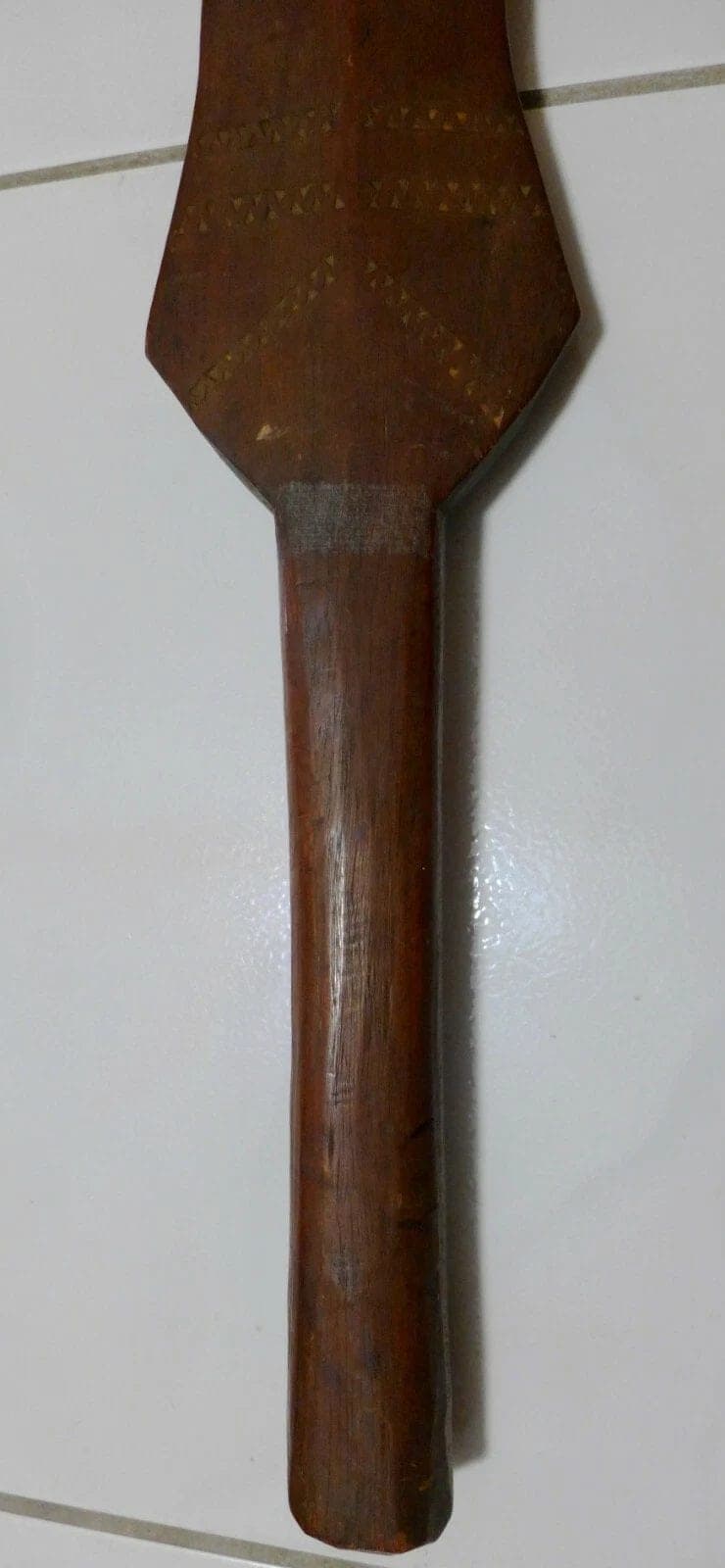 Antique Salomon Islands Tribal War Paddle Club - Massive photo 4