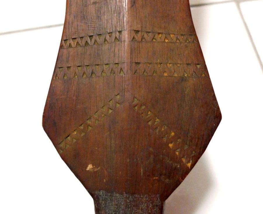 Antique Salomon Islands Tribal War Paddle Club - Massive photo 5