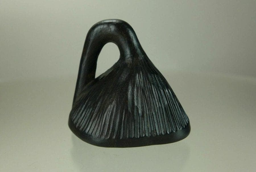 Early 19th C. Japanese Iwami Kurogaki Netsuke:  Lotus Seed Pod