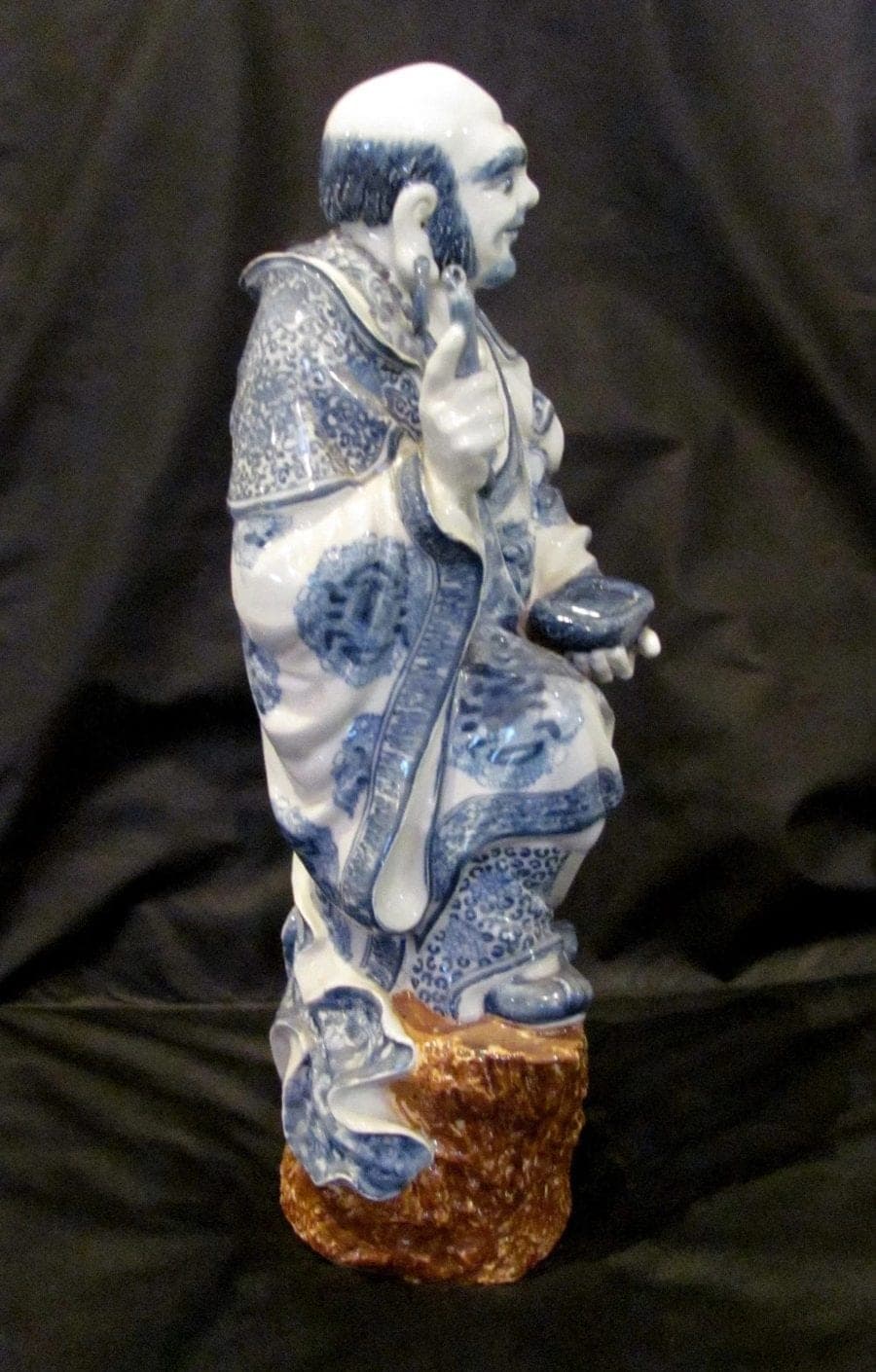 Chinese Blue and White Porcelain Figurine of a Louhan II- Large (19") photo 6