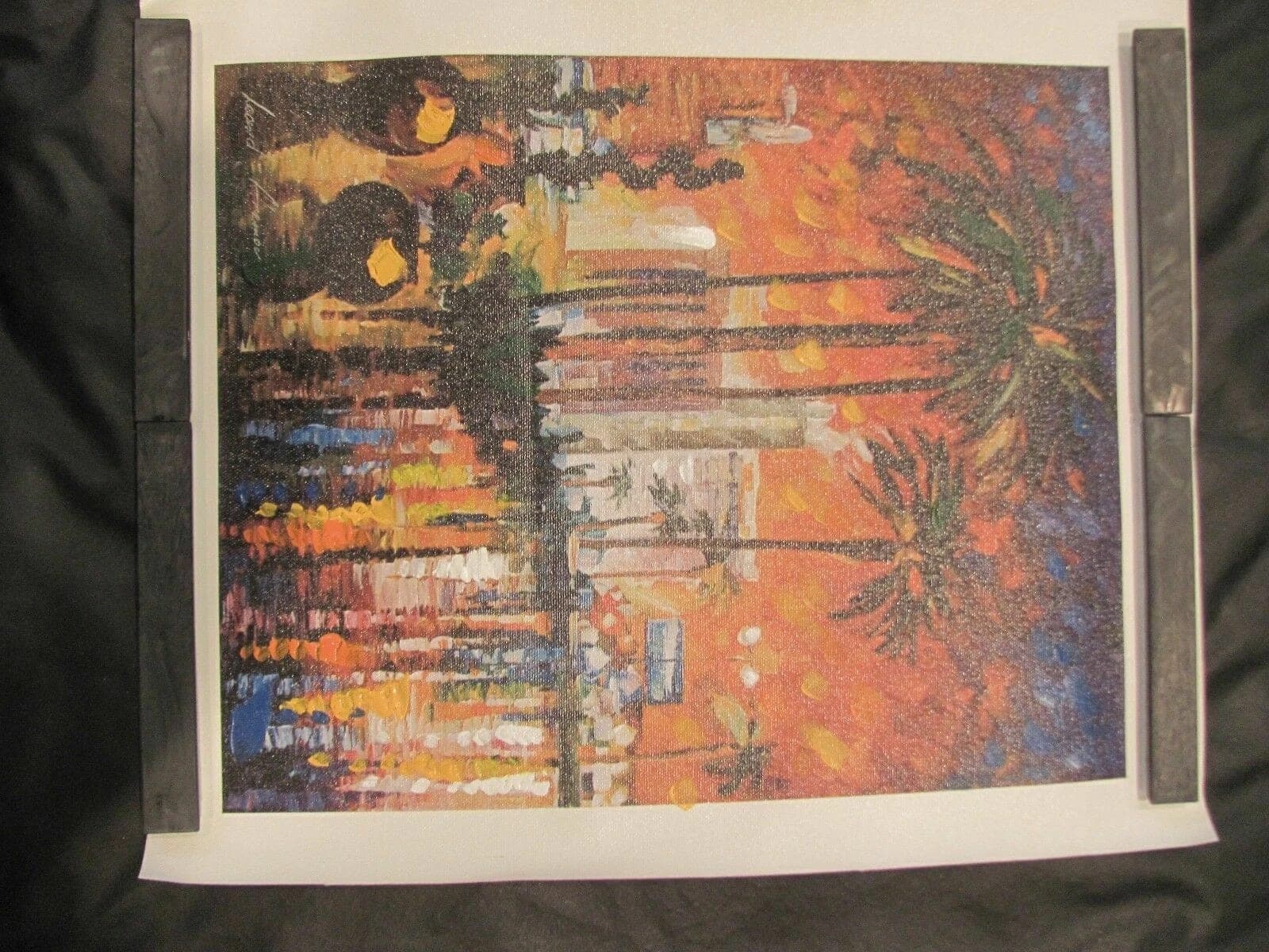 Afremov, Leonid, "NIGHT IN MIAMI', Hand-Embellished Canvas Giclee COA photo 3
