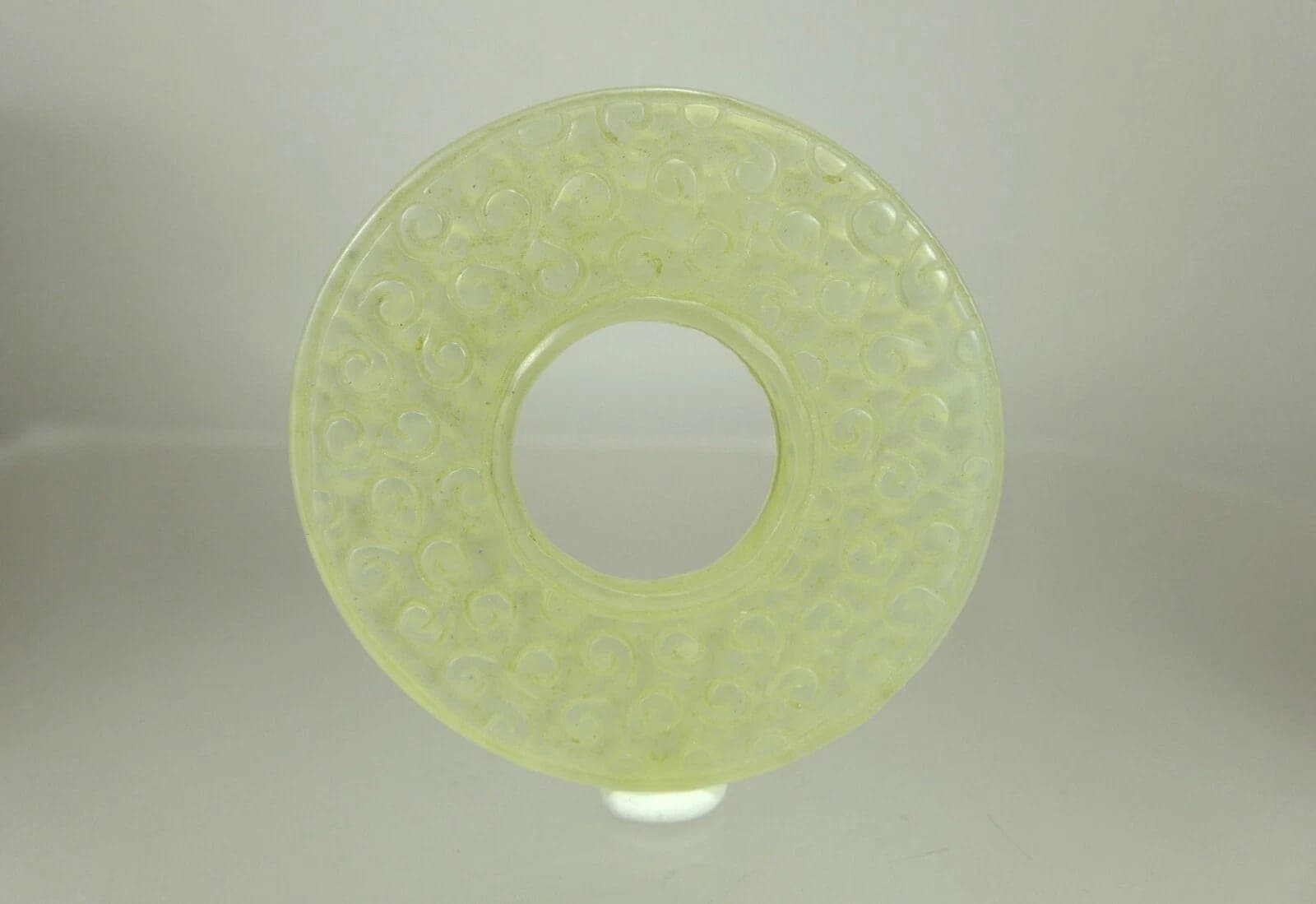 CHINESE Warring States Translucent Jade Bi Ritual Disk Pendant photo 2