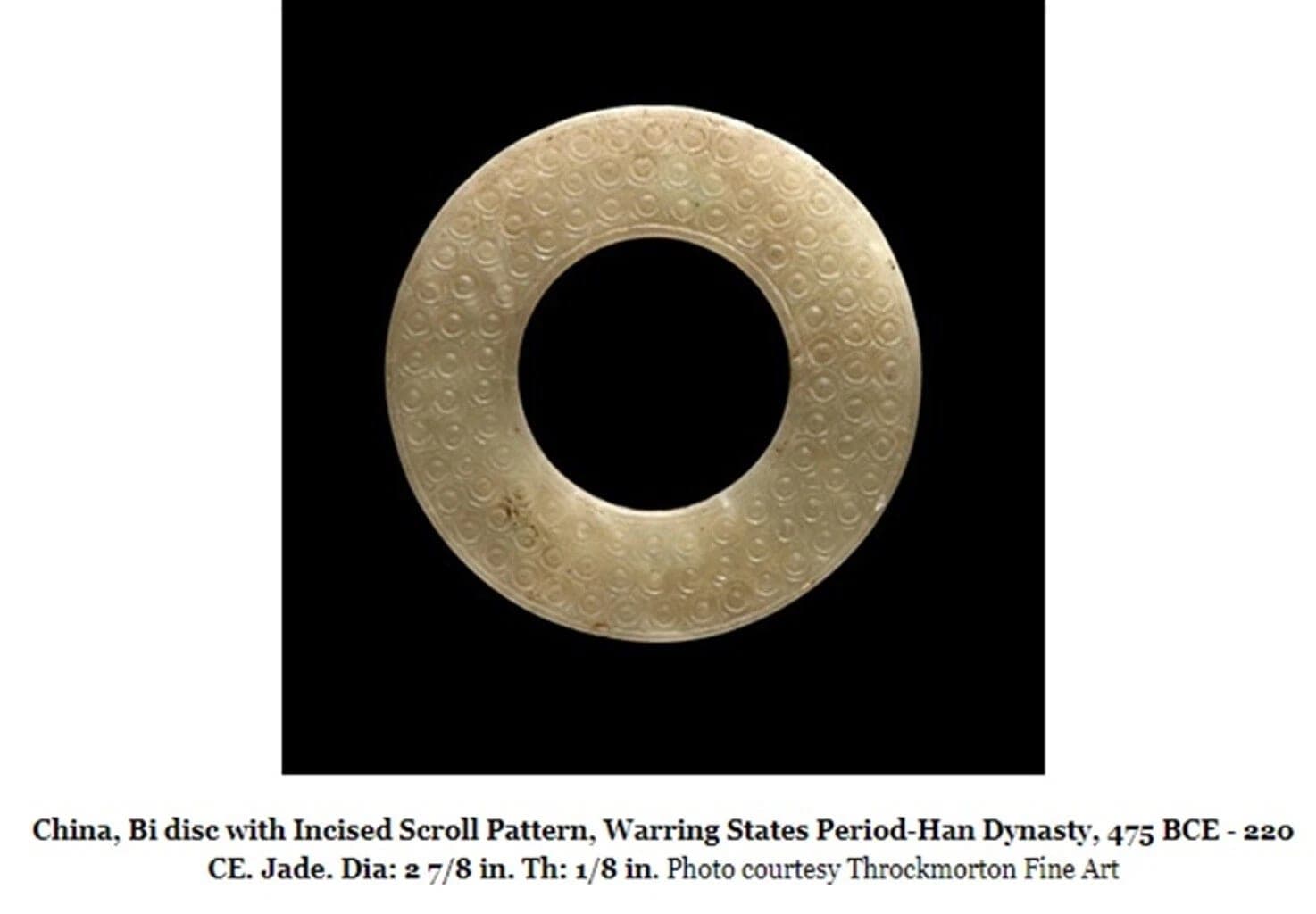 CHINESE Warring States Translucent Jade Bi Ritual Disk Pendant photo 5