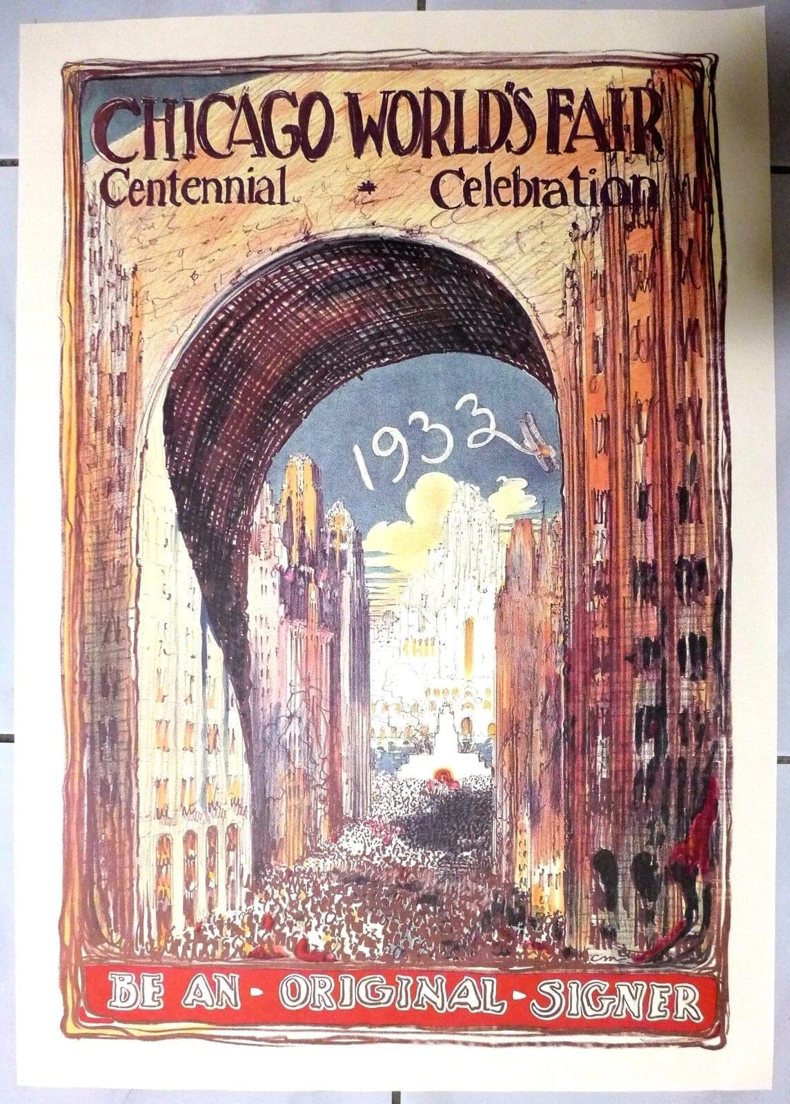 Chicago World's Fair 1933 Centennial Poster - Vintage Original