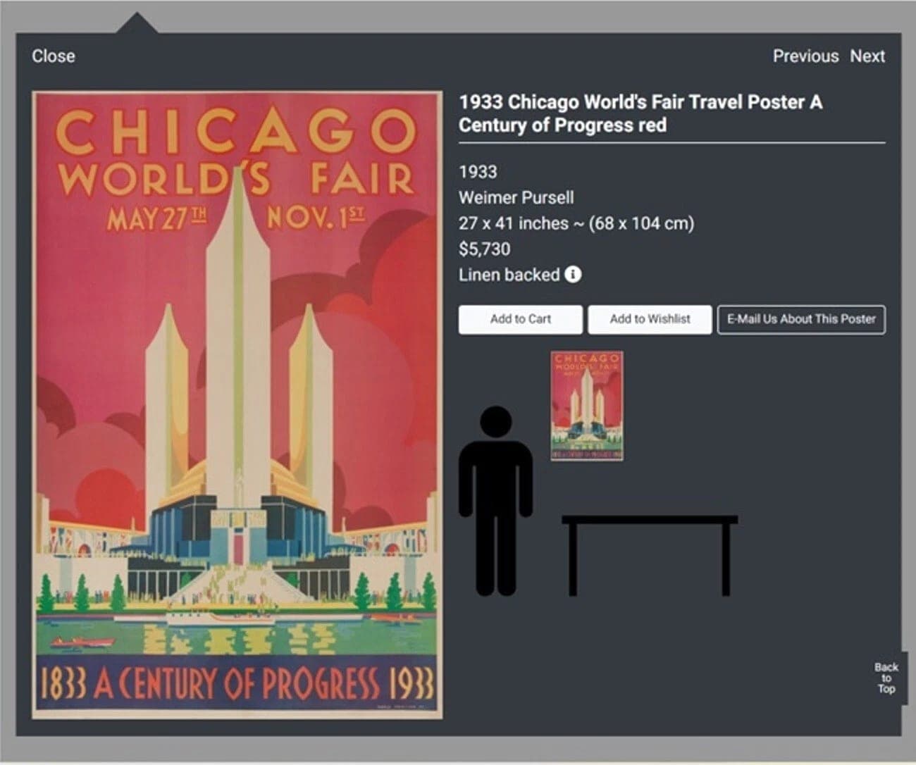Chicago World's Fair 1933 Centennial Poster - Vintage Original photo 5