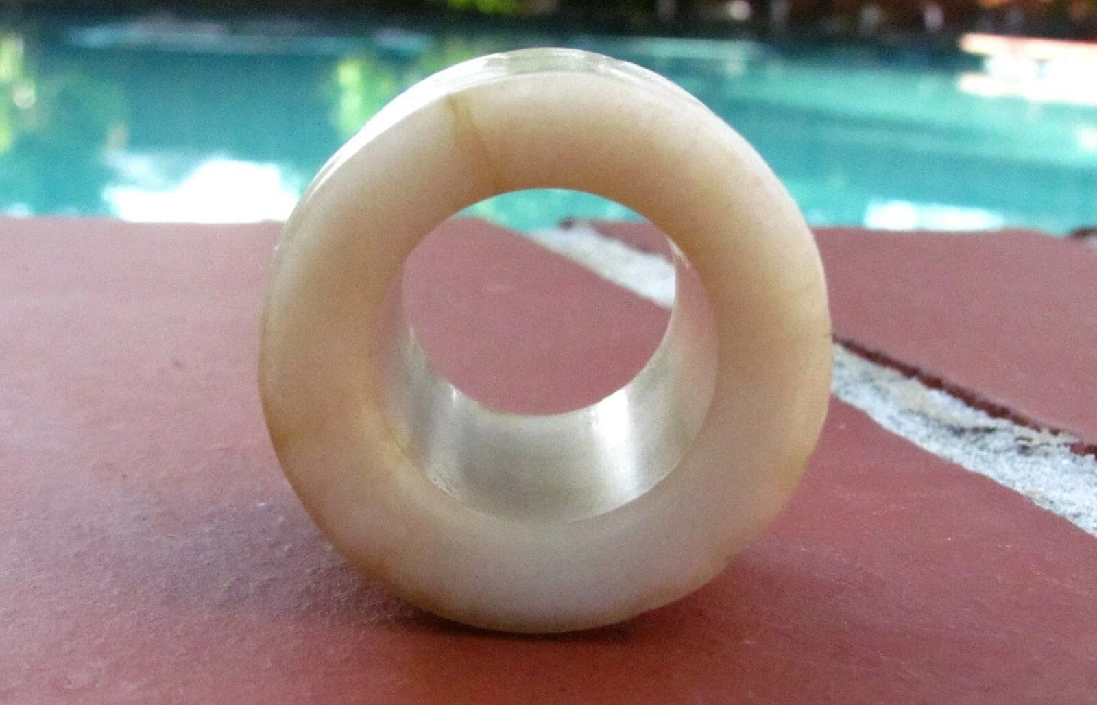Antique Chinese Nephrite Jade Carved Archer's Ring photo 4