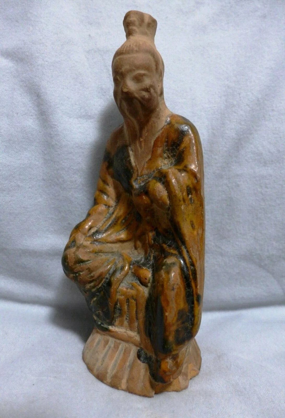 Chinese Tang Dynasty Sancai glazed figure of Lu Dongbin photo 2