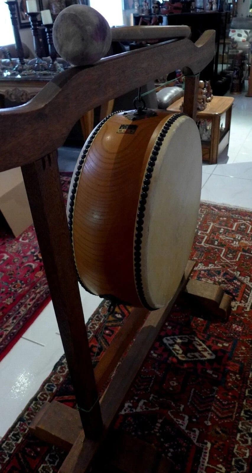 Authentic Japanese Buddhist Temple CEREMONIAL TAIKO DRUM with Stand photo 8