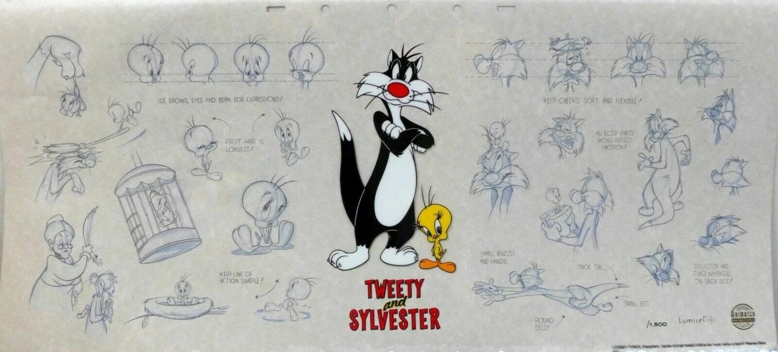 Looney Tunes Tweety & Silvester Animation Cericel w/ Characters Lumicel Backgrnd