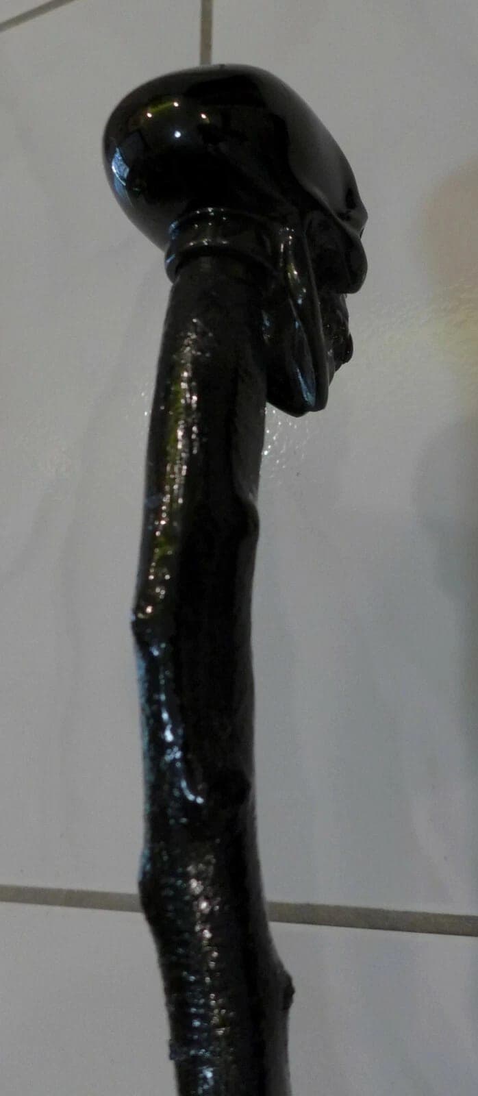 Black Skull Acrylic Resin Cast Handle Cane w/ Irish Blackthorn Shaft, 37 inches photo 6