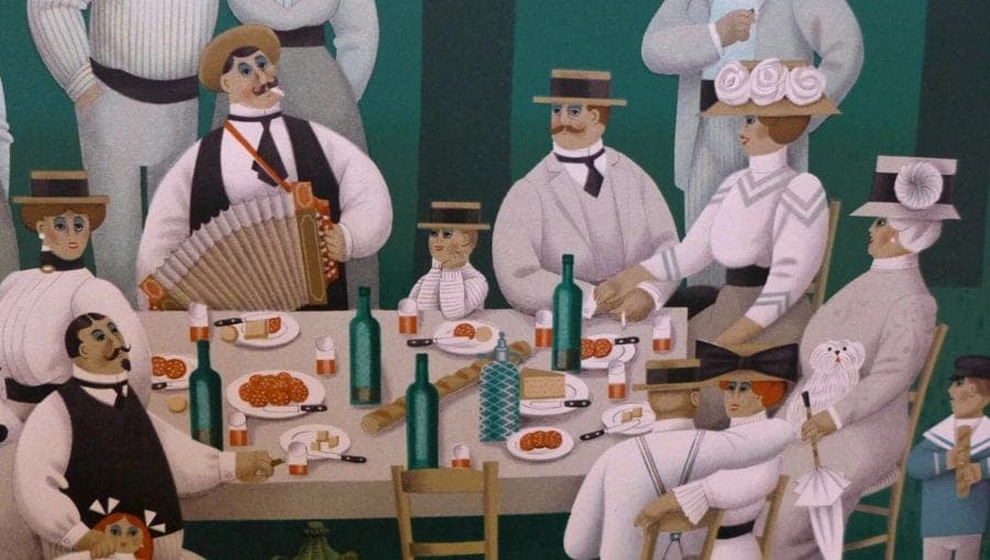 JAN BALET, "Picnic in 3/4 Time, Hand-signed & Numbered Color Lithograph on Stone photo 2