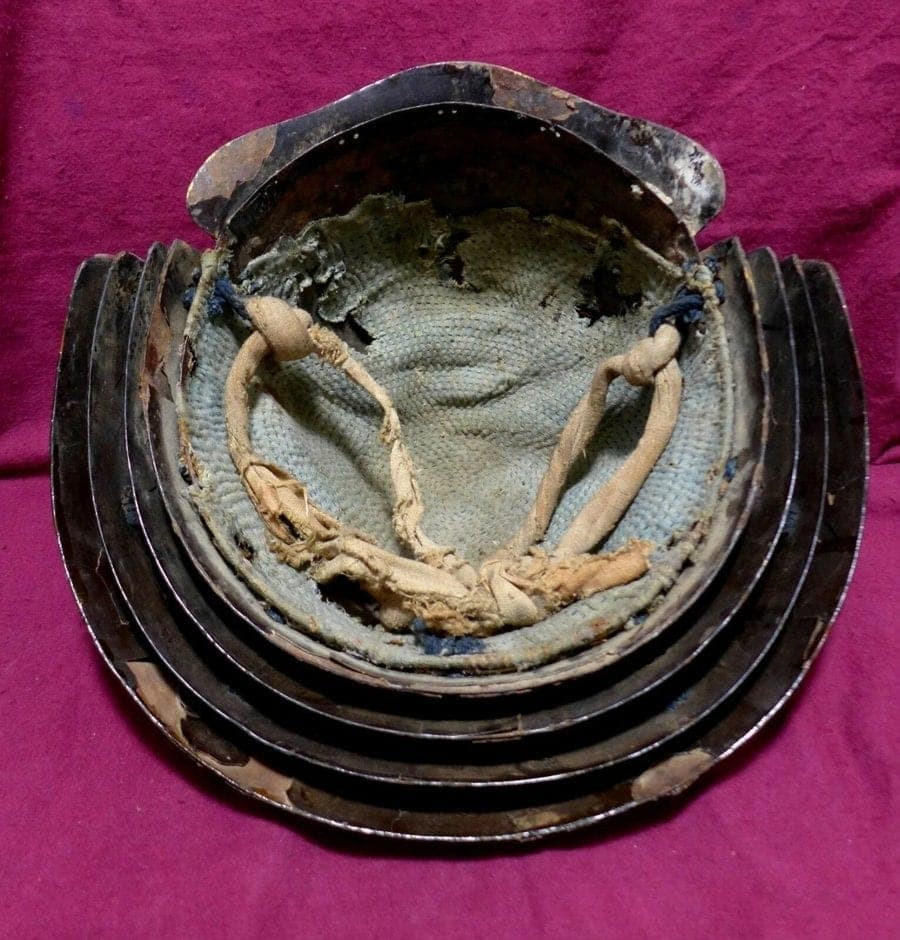 EDO PERIOD JAPANESE SAMURAI YOROI KABUTO ZUNARI HELMET WITH SHIKORO photo 9