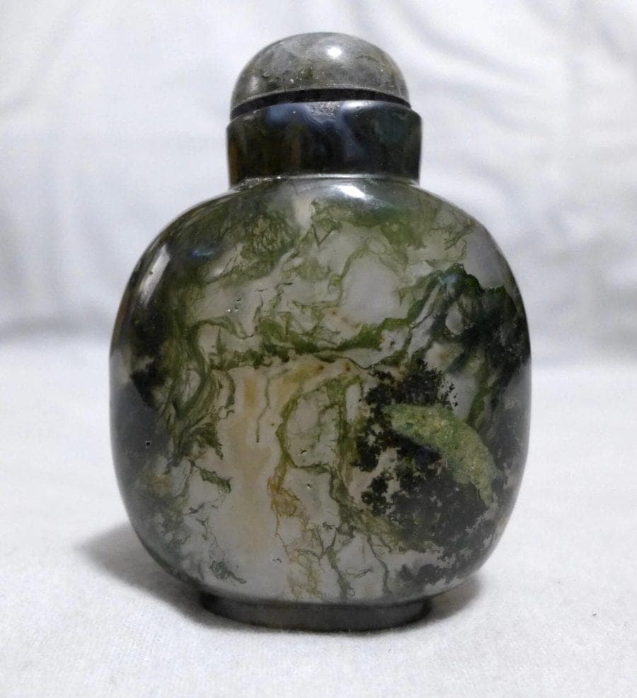 Large MOSS (Floater) AGATE Snuff Bottle, C. 1760-1850 photo 2