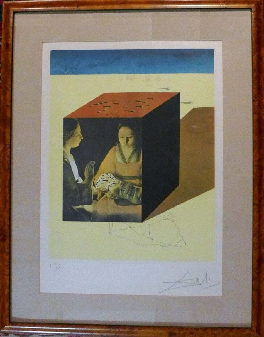 SALVADOR DALI "Caring for a Surrealist Watch", Original Hand-Signed Intaglio photo 2