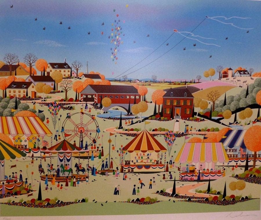 Nicky Watanabe, "Country Fair",  Limited Author Sign/Number Serigraph