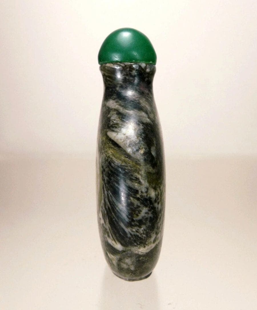 Very Unusual, Gray and Black Fossiliferous Limestone Snuff Bottle, 18/19 C. photo 4