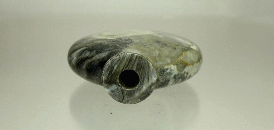 Very Unusual, Gray and Black Fossiliferous Limestone Snuff Bottle, 18/19 C. photo 7