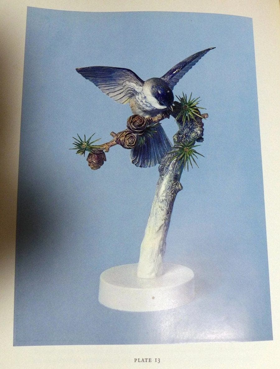Royal Worcester Dorothy Doughty Birds - Chickadees & Larch, 1938 photo 7