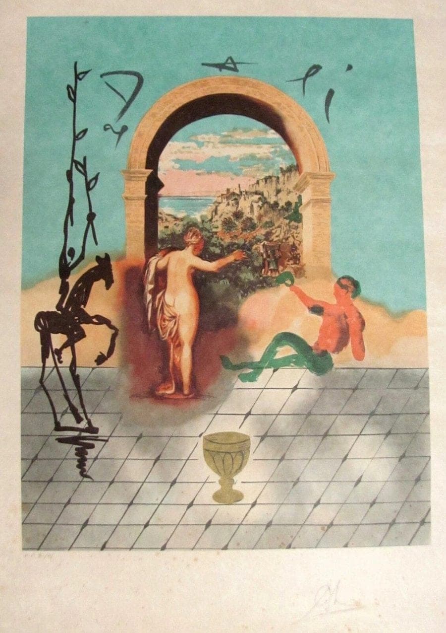SALVADOR DALI "Gateway to the New World, Original Hand-Signed Lithograph, 1980