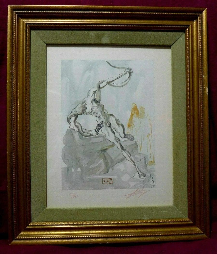ORIGINAL SALVADOR DALI "Inferno 24" from the Divine Comedy-1960-64, Hand-signed photo 2