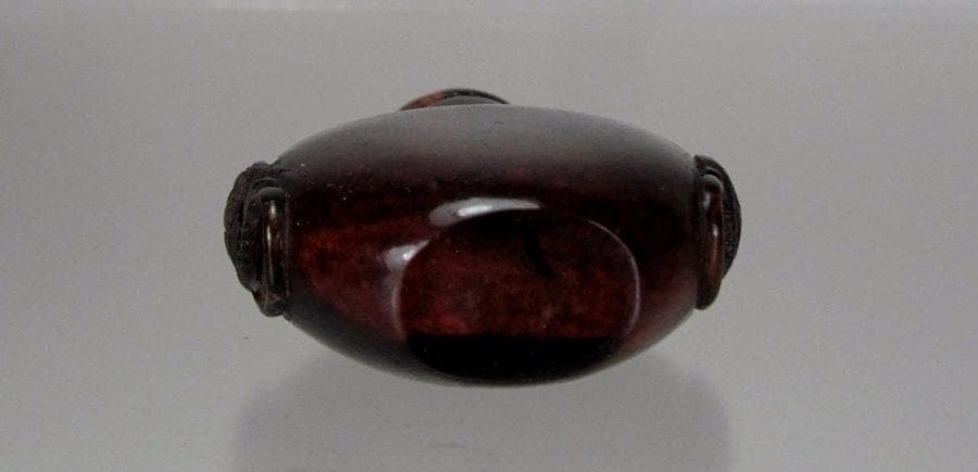 18th C. MINIATURE NATURAL CHERRY AMBER  SNUFF BOTTLE photo 6