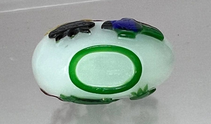 18th/19th C.  Five-Colored Layered Glass Snuff Bottle, Qing Dynasty photo 6