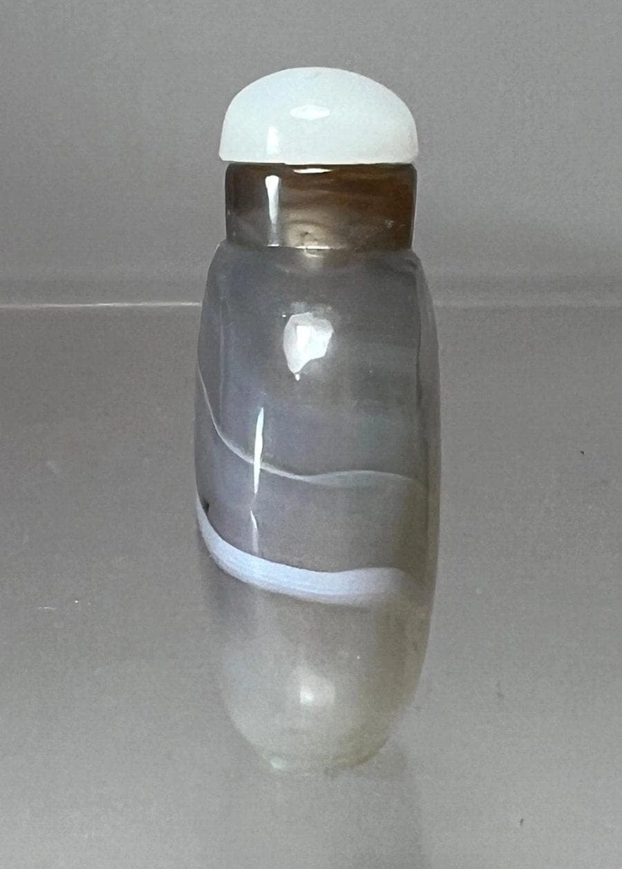 18th/19th C.  Miniature Banded Agate Snuff Bottle, Qing Dynasty photo 4