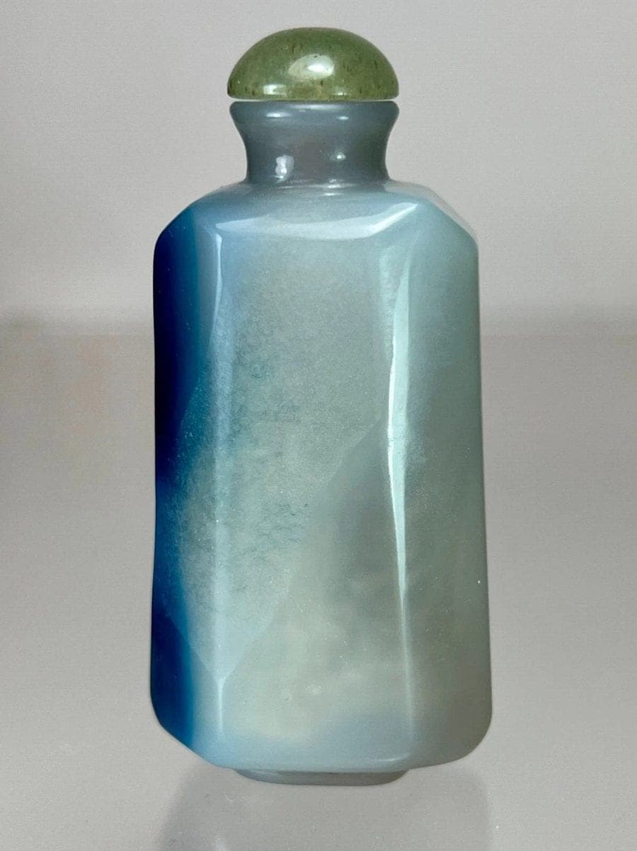 18th/19th C. Colored Faceted Hexagonal Agate Snuff  Bottle -Extremely Rare photo 2