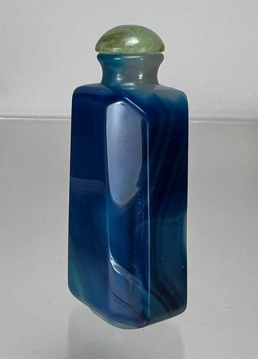 18th/19th C. Colored Faceted Hexagonal Agate Snuff  Bottle -Extremely Rare photo 3
