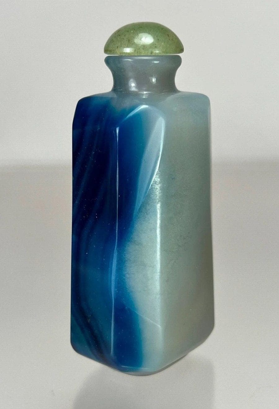 18th/19th C. Colored Faceted Hexagonal Agate Snuff  Bottle -Extremely Rare photo 4