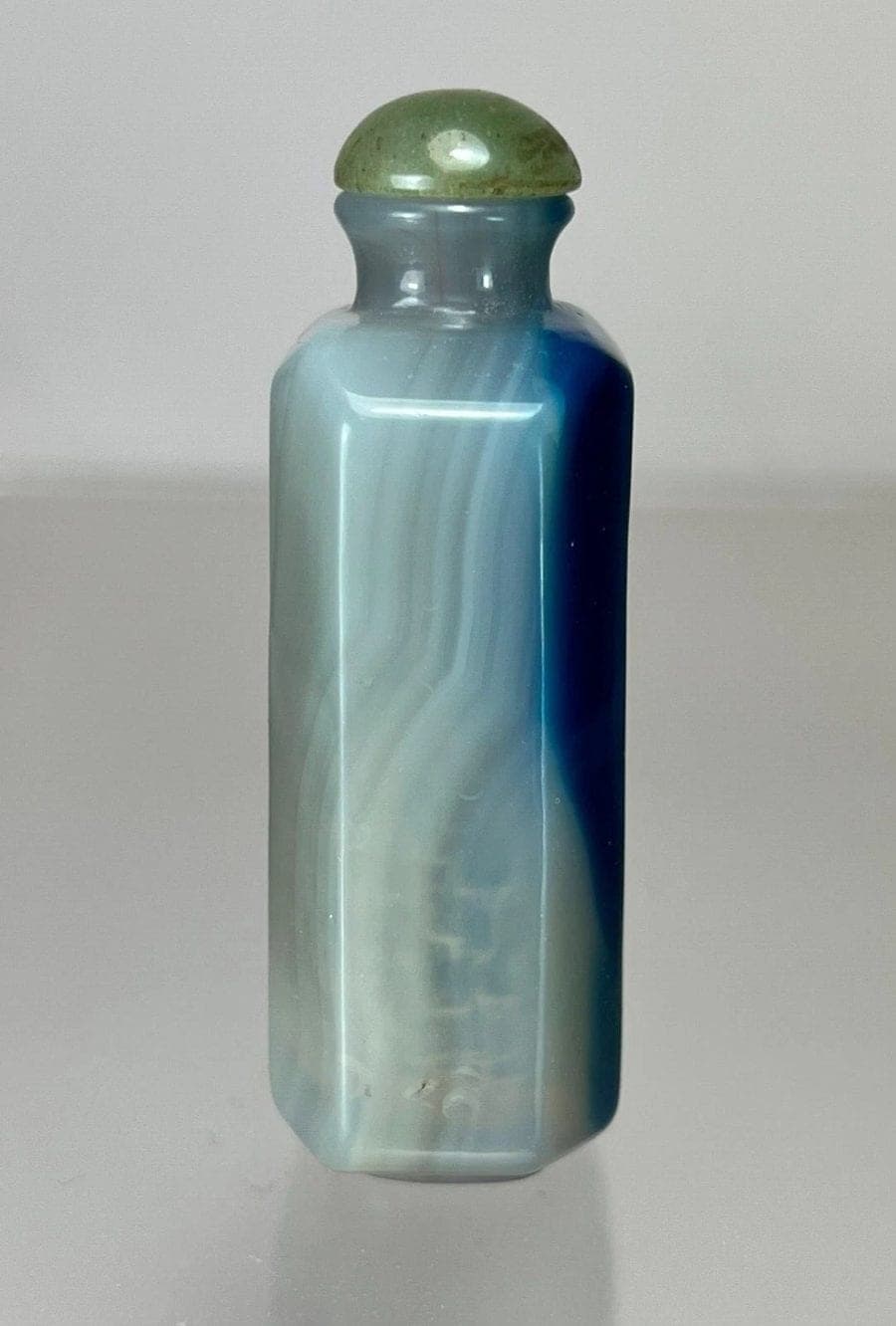 18th/19th C. Colored Faceted Hexagonal Agate Snuff  Bottle -Extremely Rare photo 6