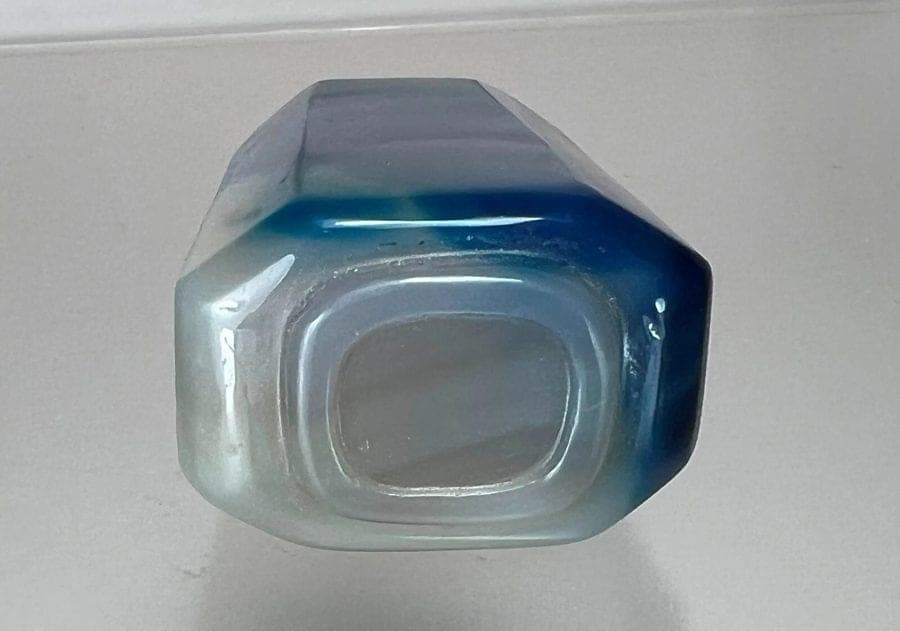 18th/19th C. Colored Faceted Hexagonal Agate Snuff  Bottle -Extremely Rare photo 8