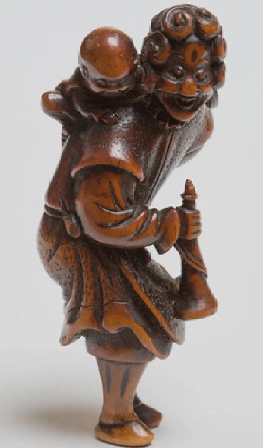 19th C. Japanese Boxwood Netsuke:  Dutchman and Child (Parody) photo 7