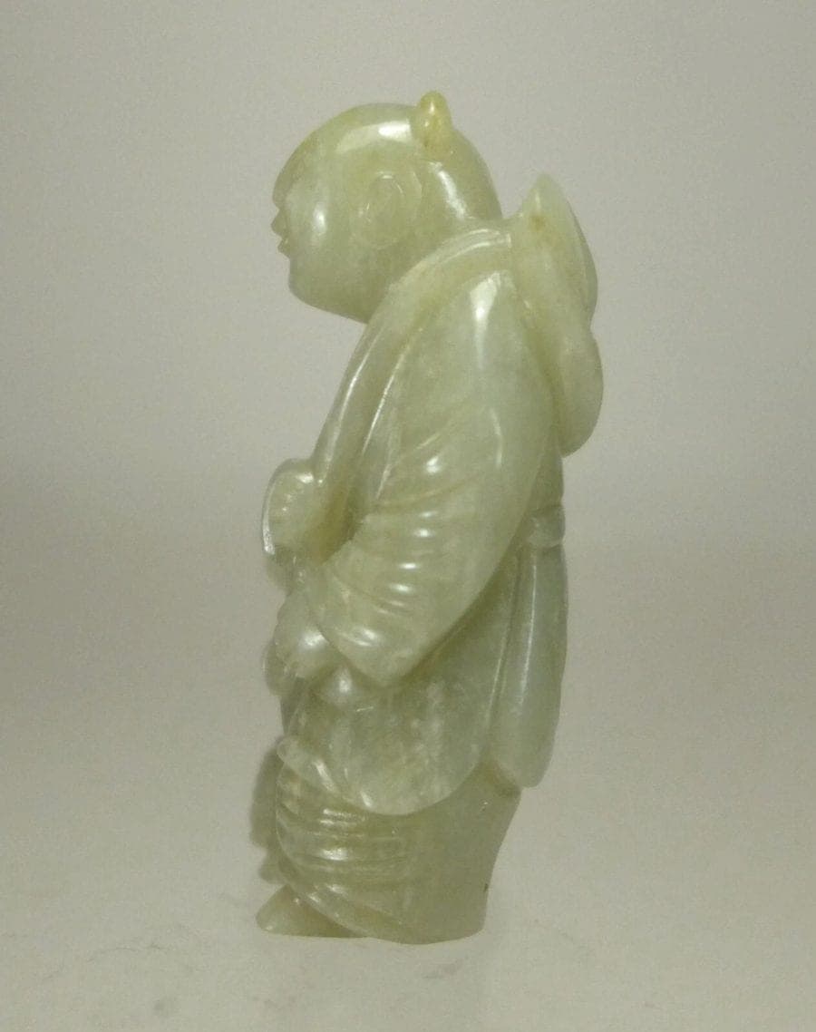 Antique Celadon Jade Carving of a Two Boys photo 4
