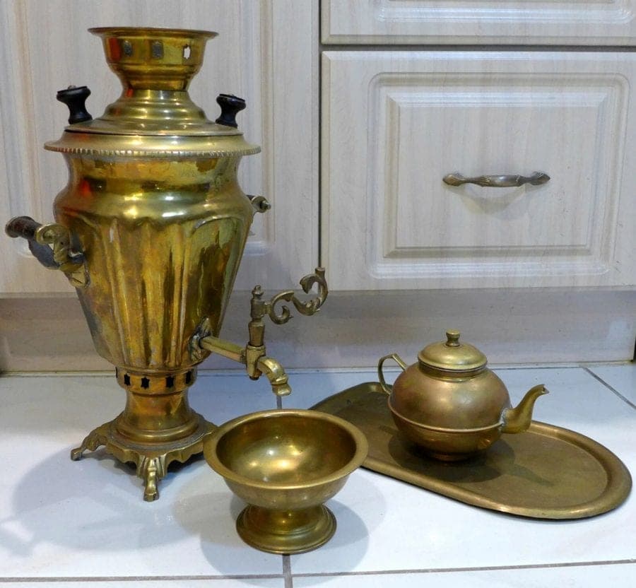 Antique Bronze Imperial Tzar Russian Samovar Set - Circa 1825