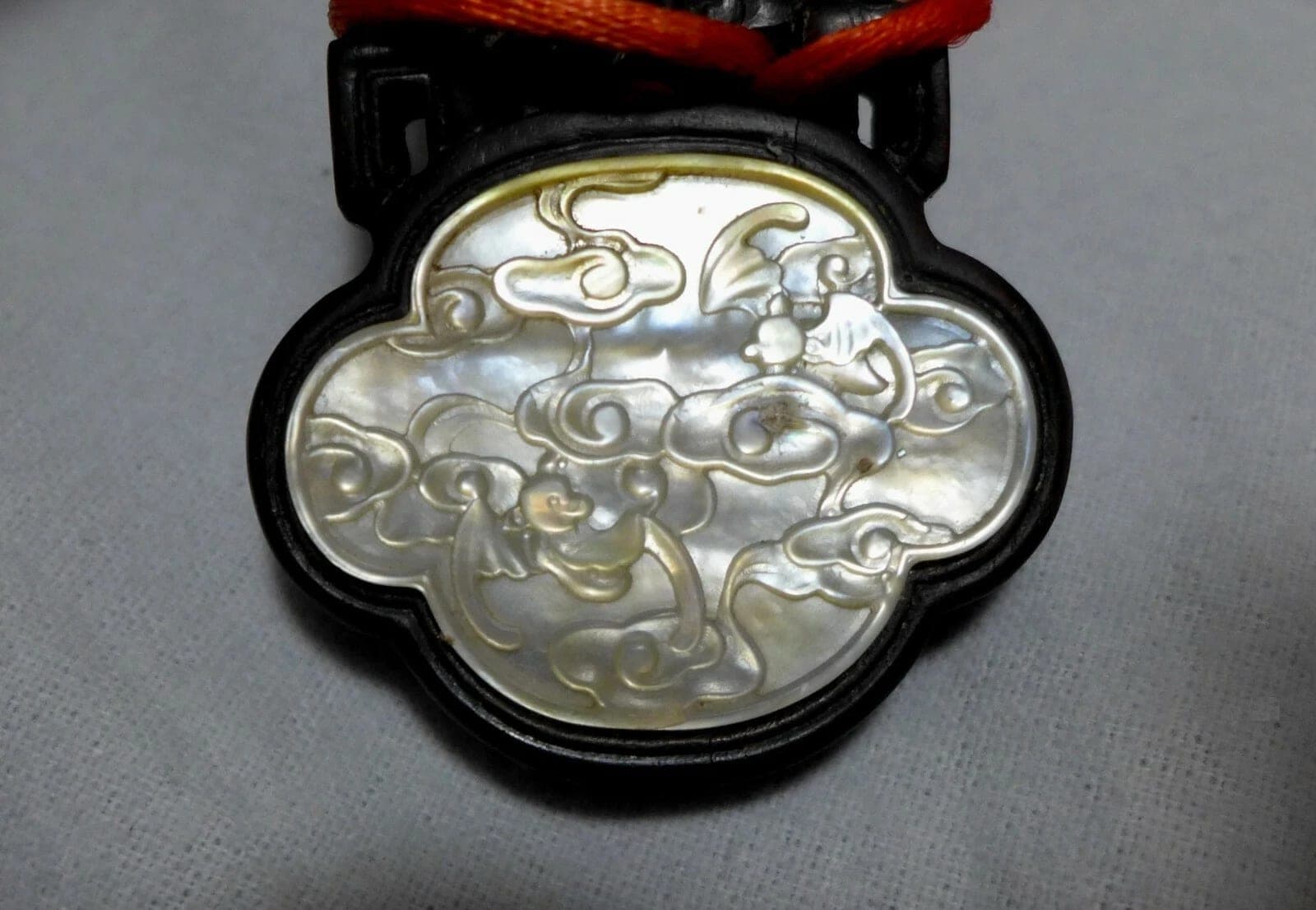 Antique Unique Zitan Wood Ruyi Scepter with Mother-of-Pearl and Jade Plaques photo 8