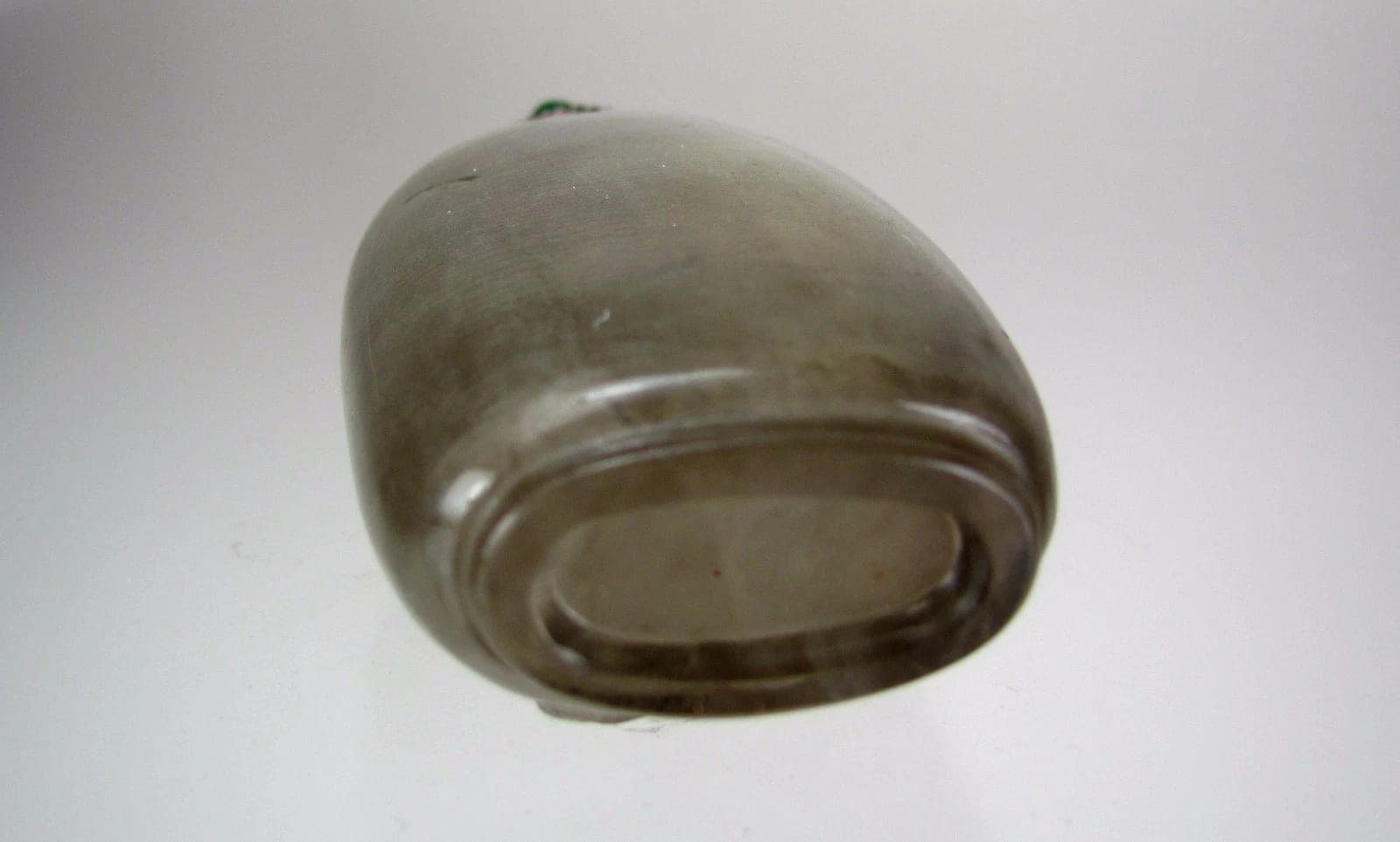 Antique Carved Rock Hair Crystal Snuff Bottle - Flying Bats photo 5