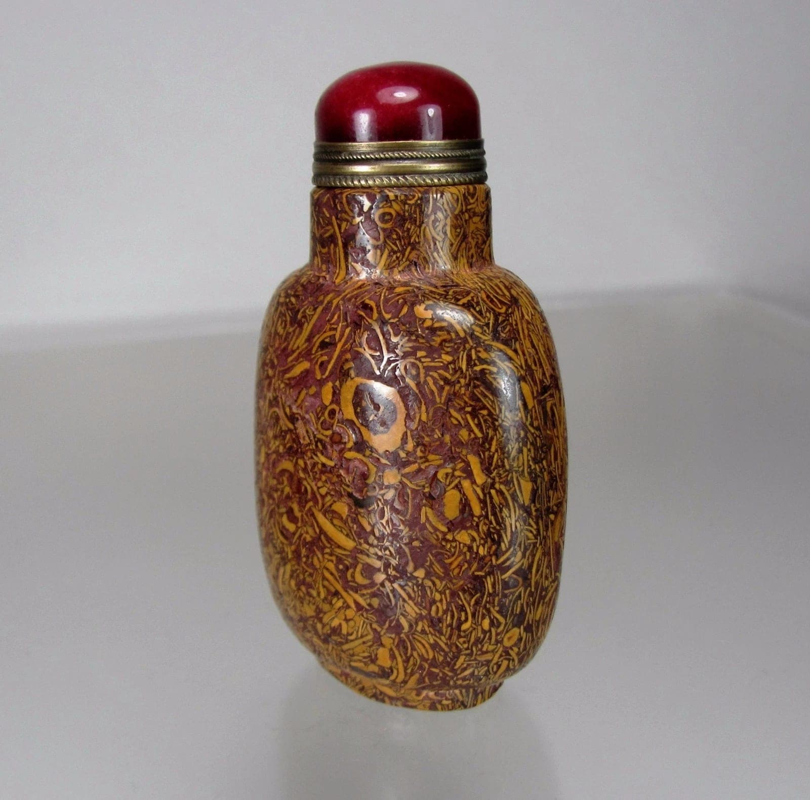 19th Century, Chinese Puddingstone Snuff Bottle - RARE photo 5
