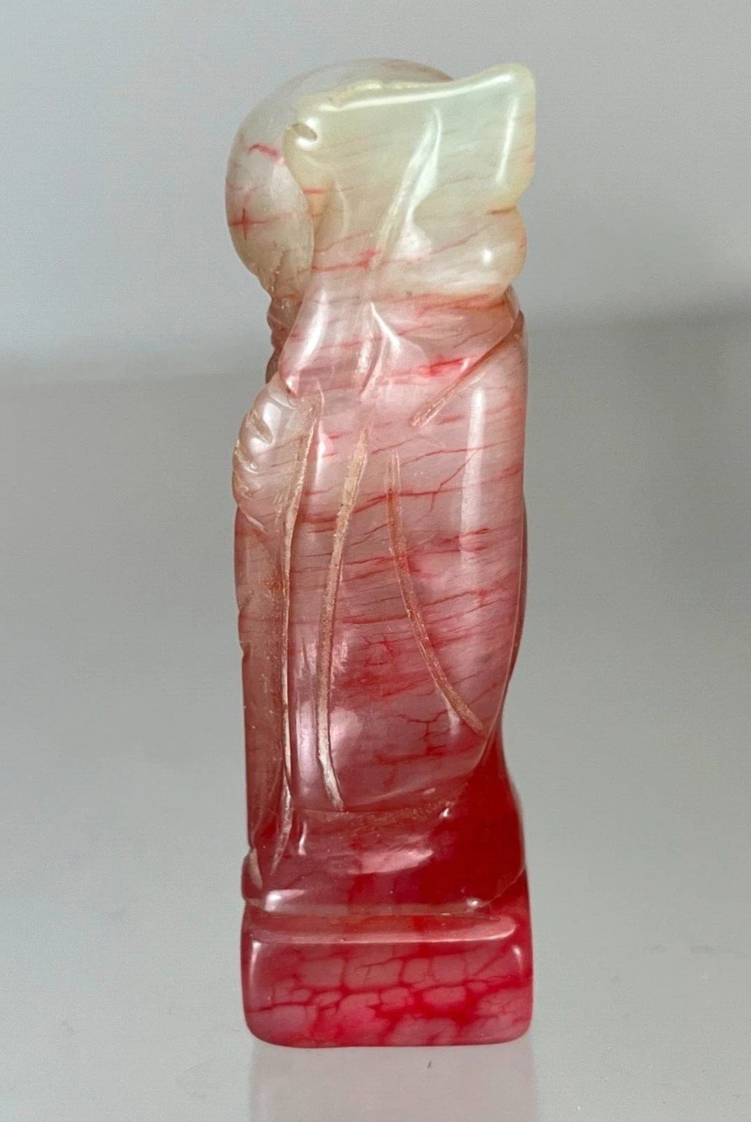Chinese Carved Pink Jade Seal Stand - Shou Lao photo 7