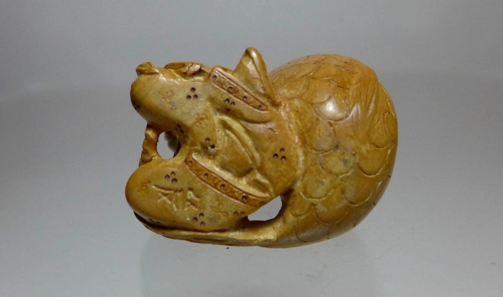 ALEXANDER DERKACHENKO, Contemporary Boxwood Netsuke, "Man Carrying Fish" photo 6