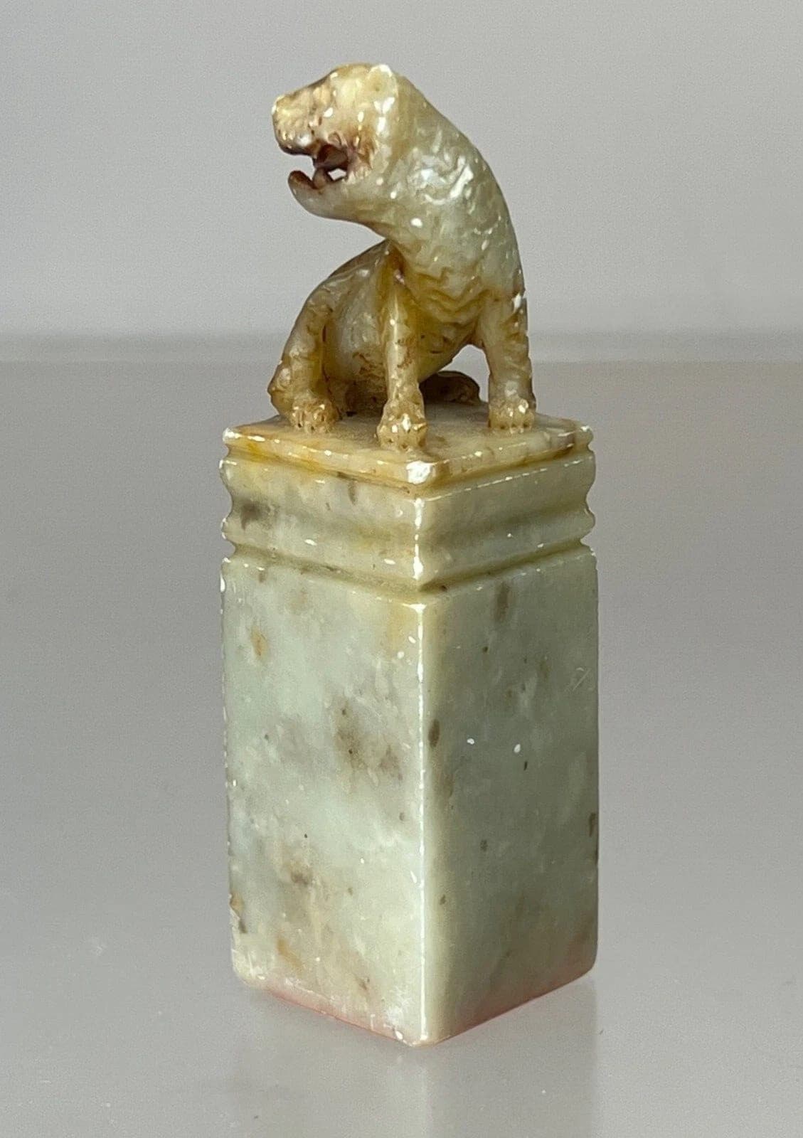 Chinese Carved Celadon  Jade Seal - Beast photo 2