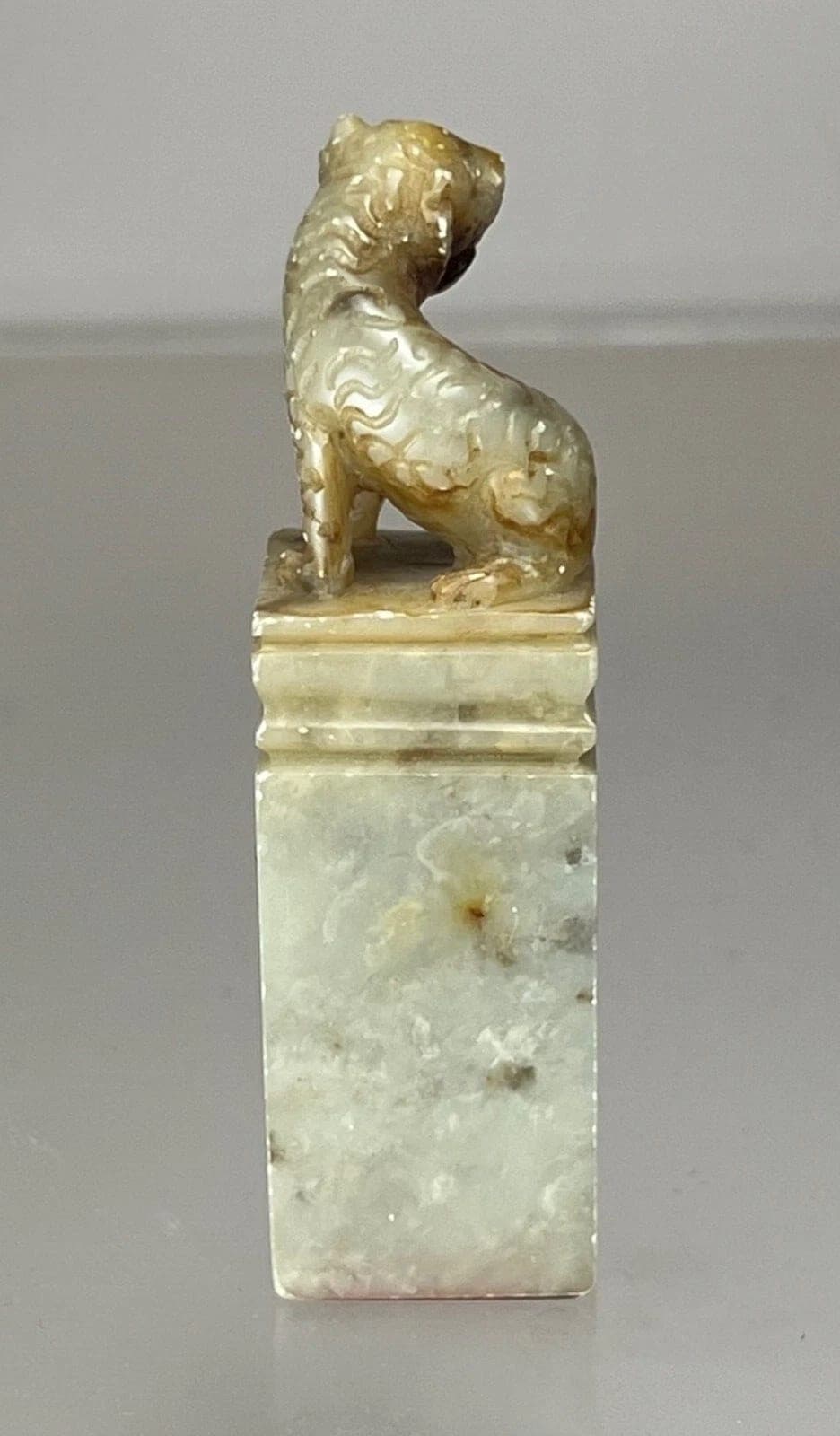 Chinese Carved Celadon  Jade Seal - Beast photo 4