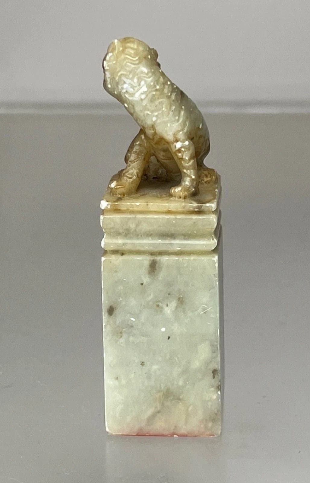 Chinese Carved Celadon  Jade Seal - Beast photo 5