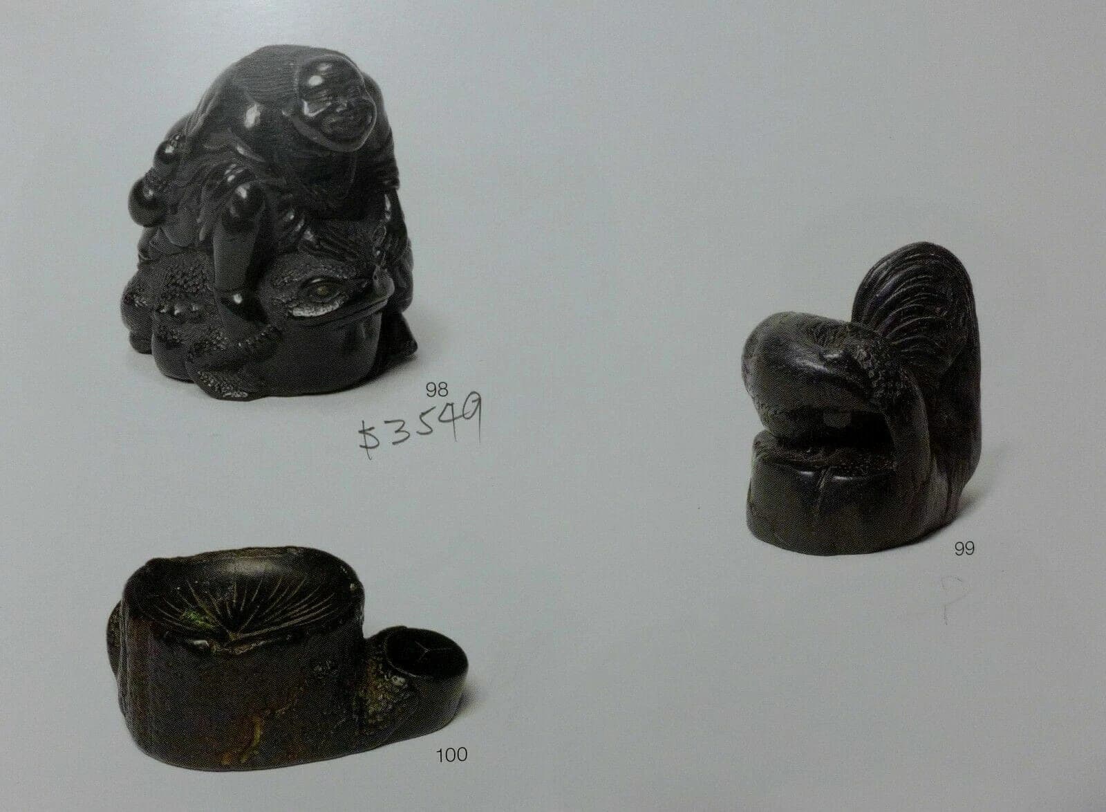 19th Century Japanese Iwami Ebony Netsuke:  Toad / Ashtray photo 8