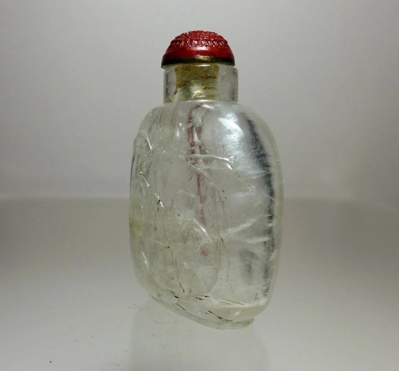 Carved Quartz Crystal Snuff Bottle - God of Longevity - 18/19th C. photo 3