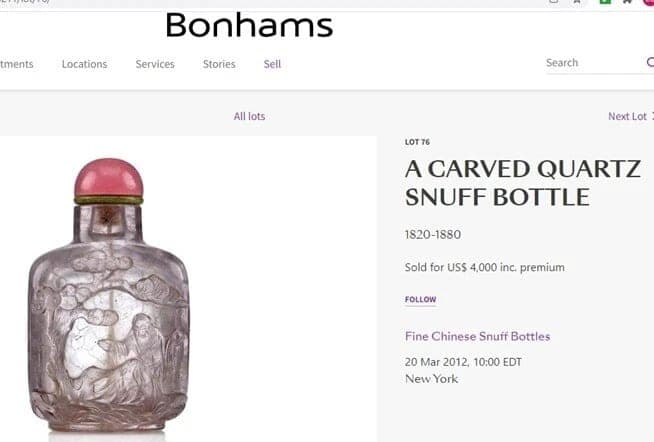 Carved Quartz Crystal Snuff Bottle - God of Longevity - 18/19th C. photo 9