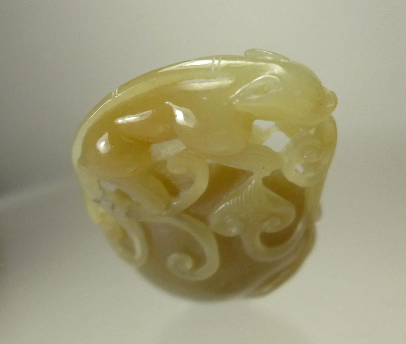 Antique Chinese Jade Brush Washer with Chilong Dragon photo 7